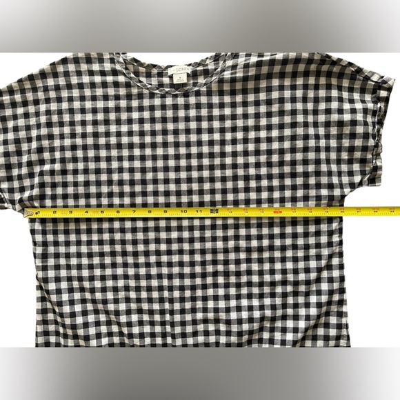 J.Crew Black and White Checkered Tie-Front Top - Picture 6 of 9
